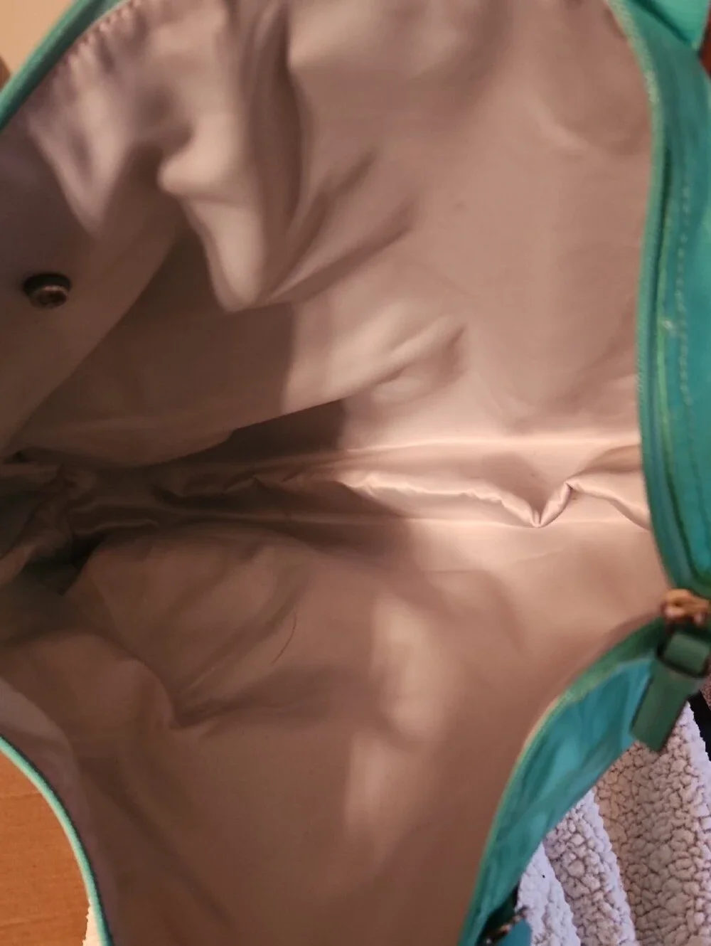 Coach Teal Signature Satin Tote Bag